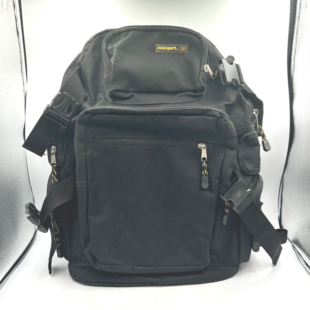 EastSport Air Pack Backpack Black Large Multi-Pocket‎ Utility 19 T x 14 W x 6 D